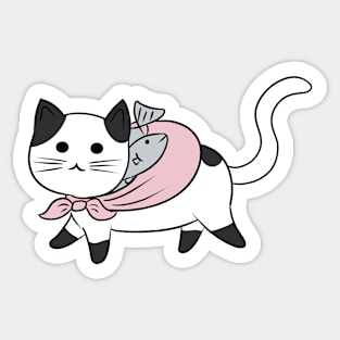 Kitty goes on a walk Sticker